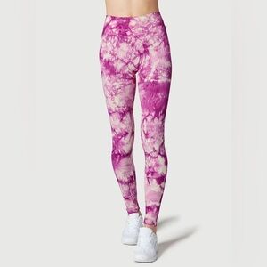 NUX 3x2 Ribbed Pink Tie Dye Leggings
